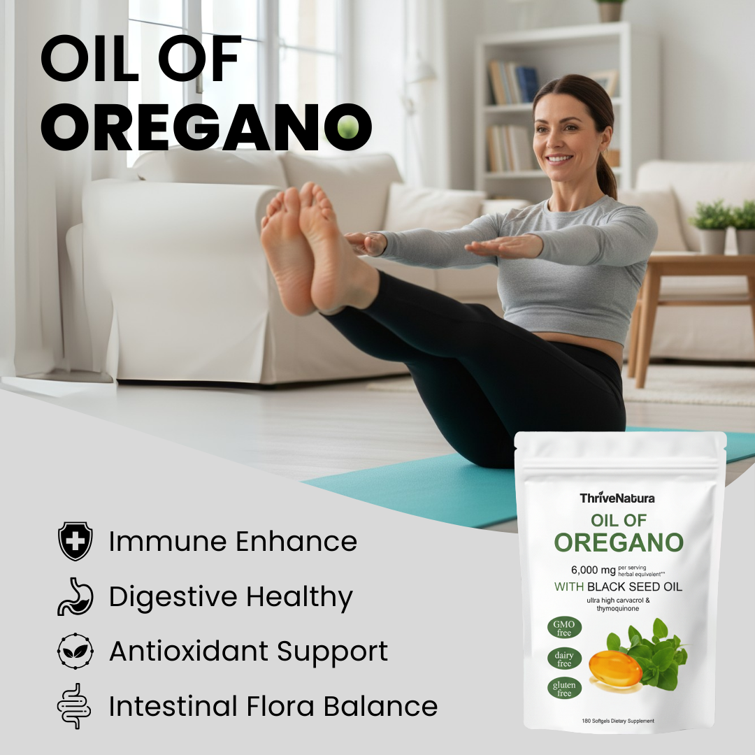 ThriveNatura Oil of Oregano with Black Seed Oil Softgels