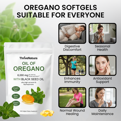 ThriveNatura Oil of Oregano with Black Seed Oil Softgels
